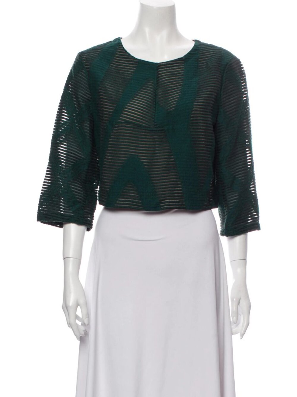 TIBI Wool and Silk Cropped Top with Open Back